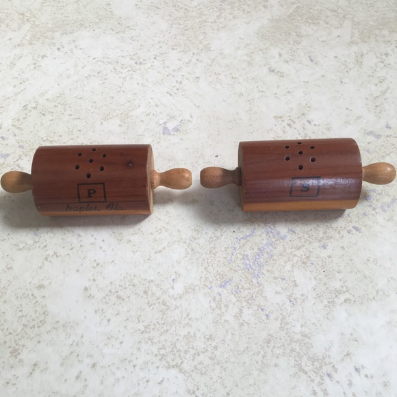 Other - Wooden Rolling Pin Salt & Pepper Shakers